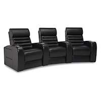Catalina 3-Seat Curved Layout Theater Seating with LED Cupholders