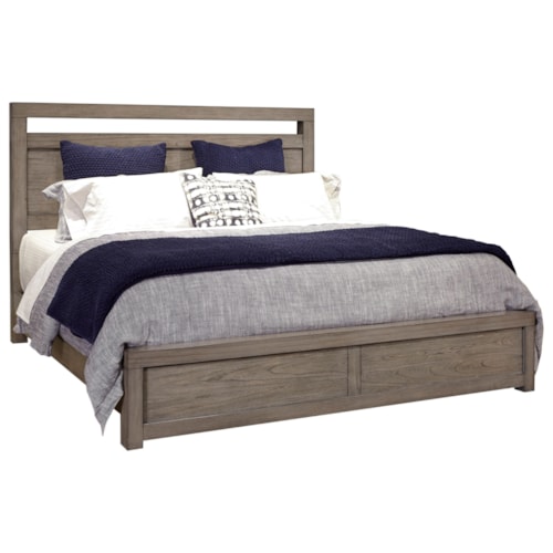 Contemporary King Panel Bed with Dual USB Ports