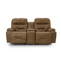 Casual Power Space Saver Reclining Loveseat with Console and USB Ports