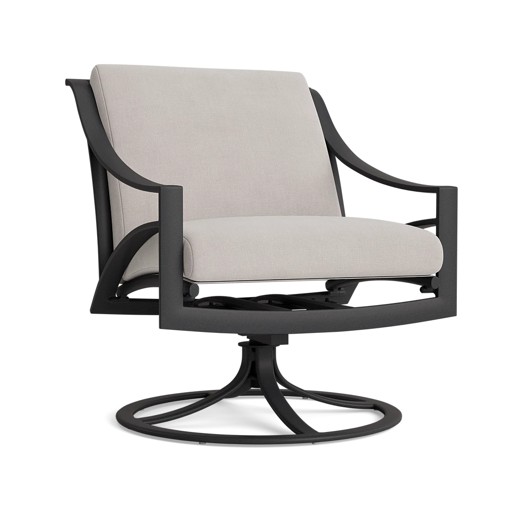 Cushioned Slope-Arm Swivel Lounge Chair