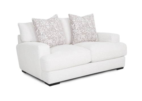 Transitional Loveseat with Throw Pillows