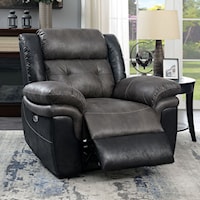 Transitional Power Motion Recliner with USB Port