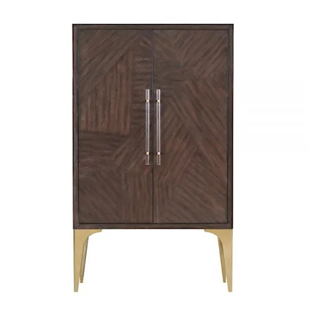 Mid-Century Modern Bar Cabinet with Wine Bottle Storage