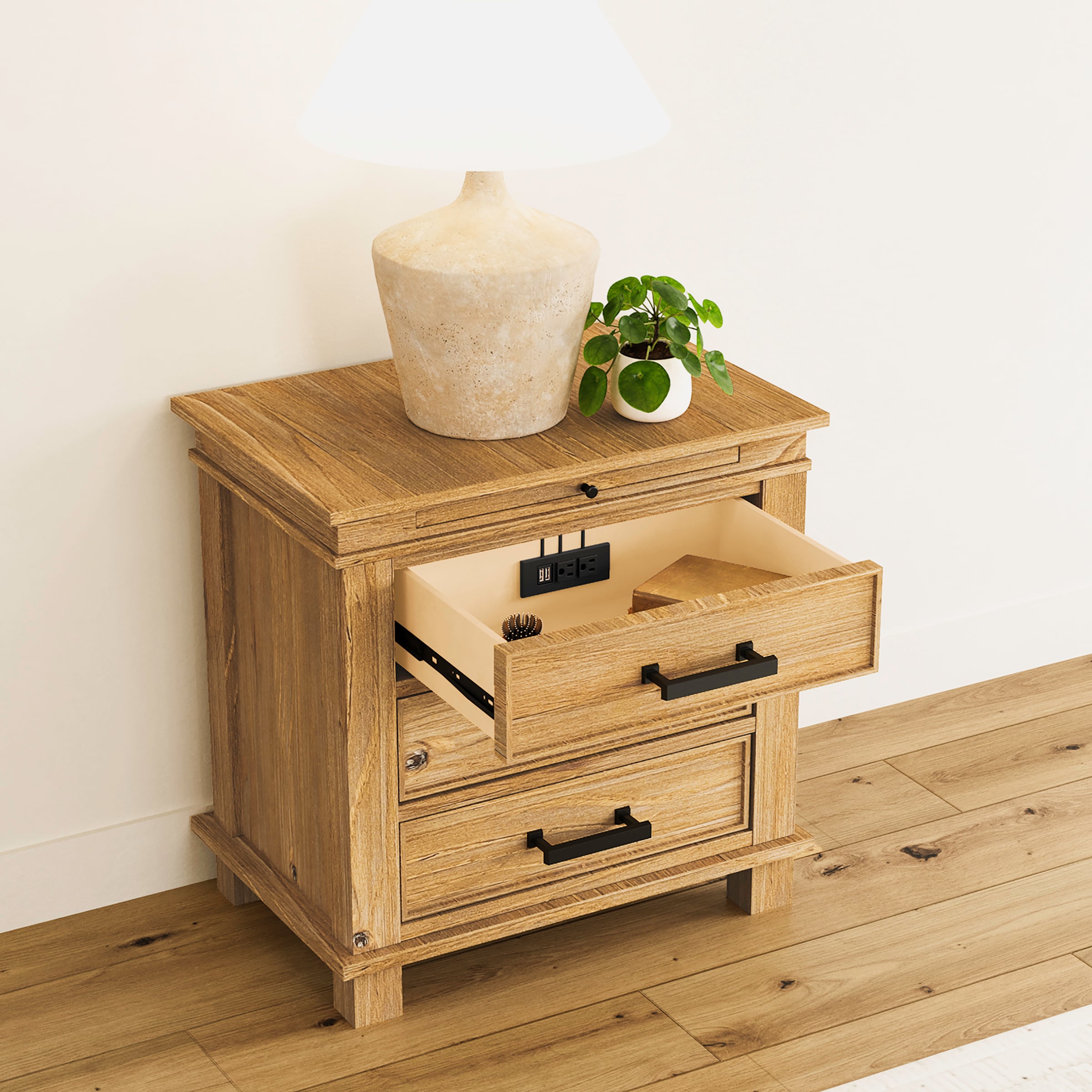 Umber Glacier Point 3-Drawer Nightstand