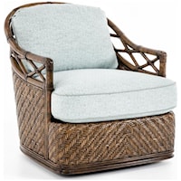 Diamond Cove Swivel Chair with Wicker and Rattan Accents