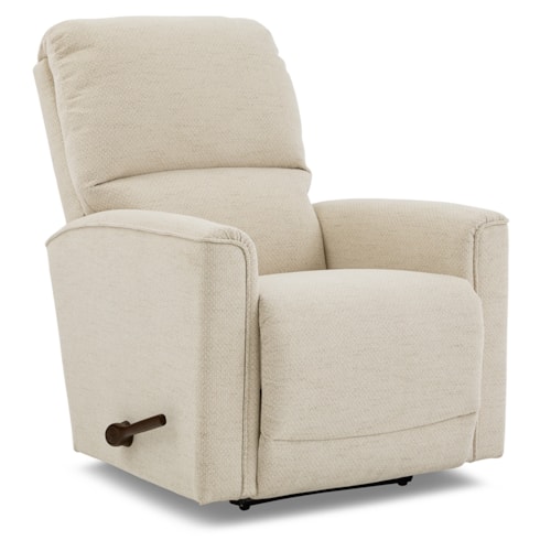 Contemporary Power Rocking Recliner w/ Headrest & Lumbar