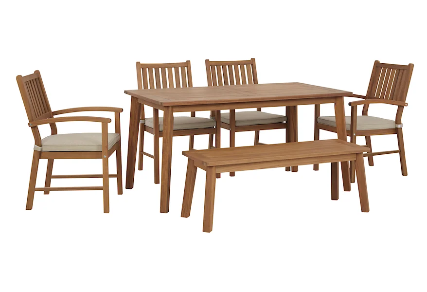 Janiyah Outdoor Dining Table w/ 4 Chairs & Bench by Signature Design by Ashley at Sparks HomeStore