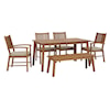 Signature Janiyah Outdoor Dining Table w/ 4 Chairs & Bench