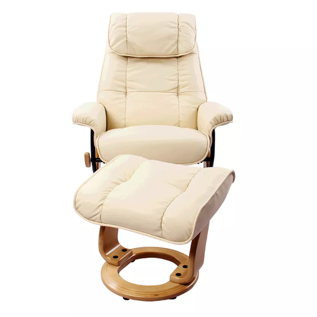 Reclining Chair and Ottoman w/ Light Wood
