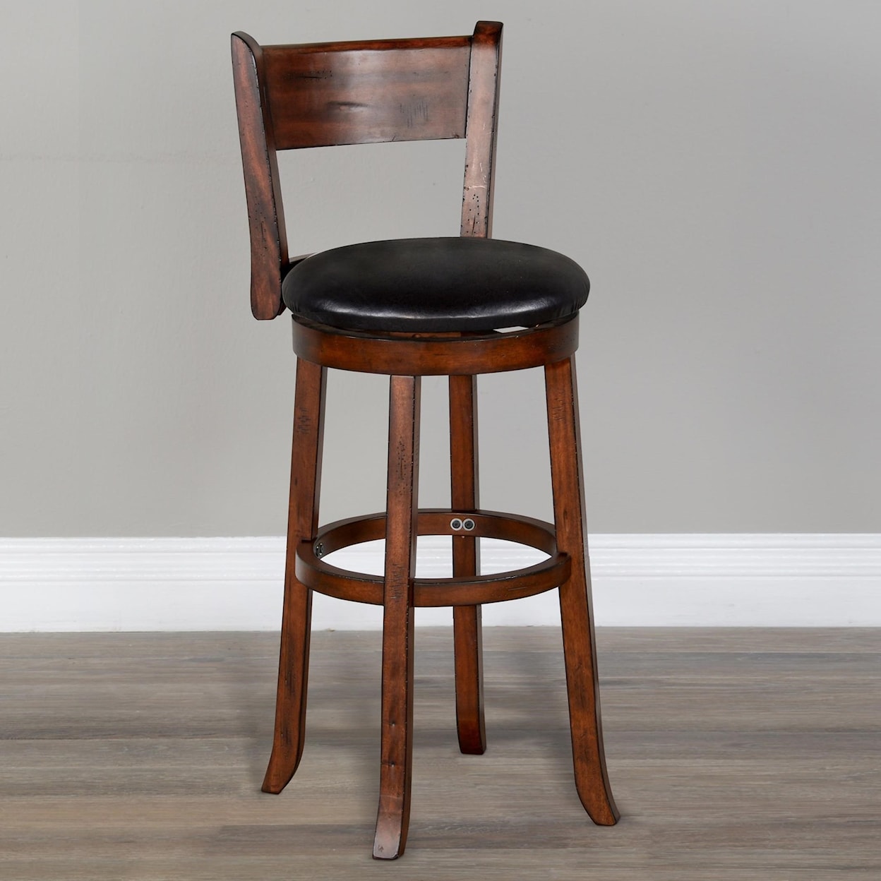 Sunny Designs Tuscany 30"H Swivel Barstool, Cushion Seat & Back