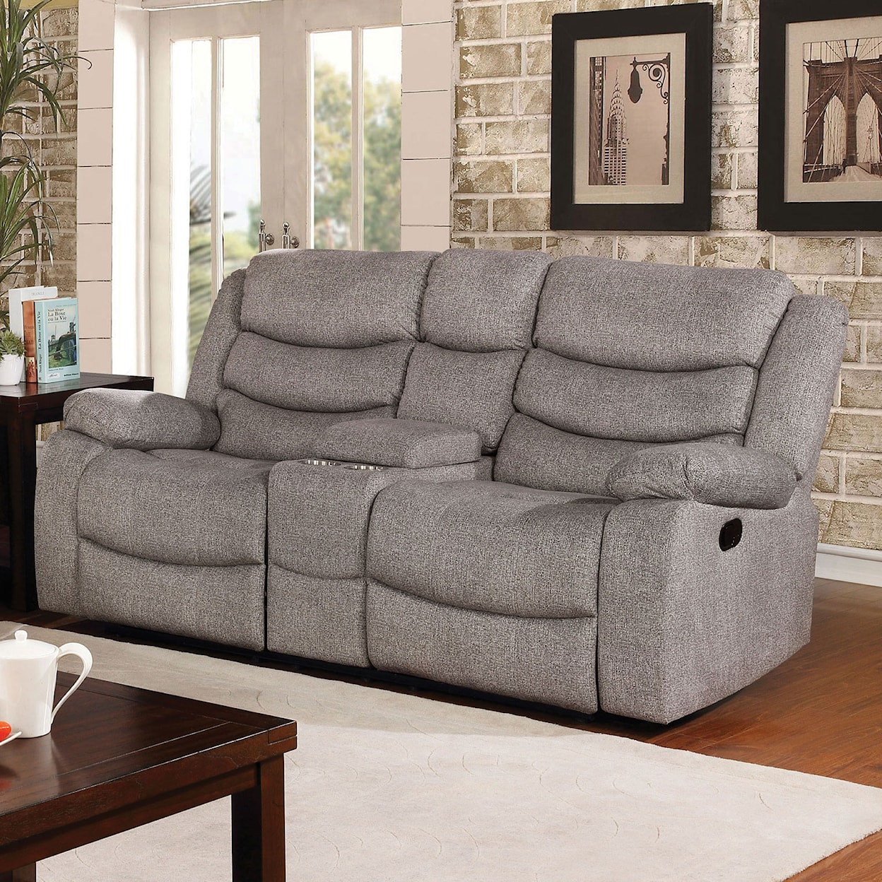 Furniture of America Castleford Console Loveseat