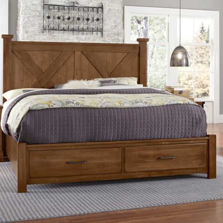 California King &quot;X&quot; Panel Bed