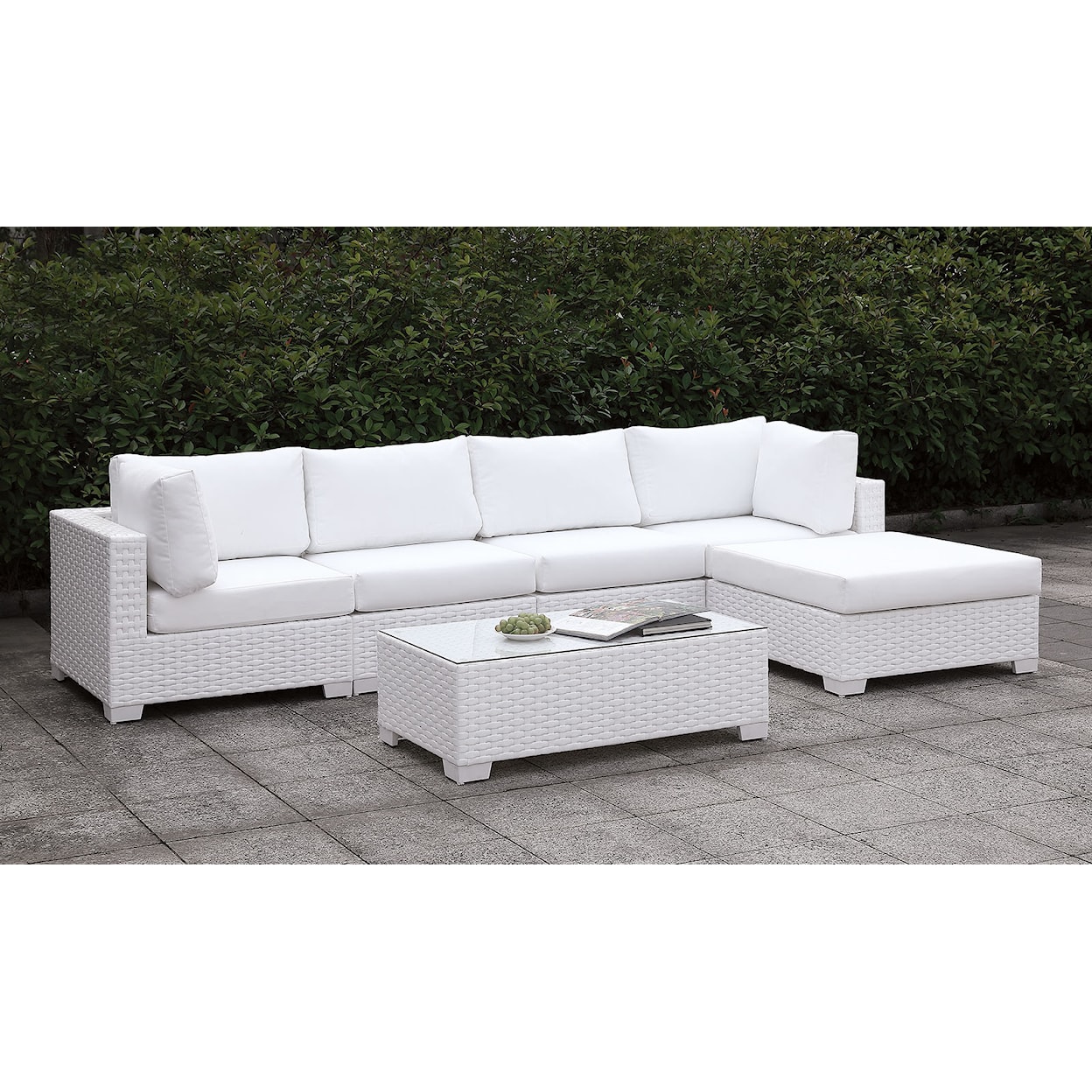 Furniture of America Somani L-Sectional + Coffee Table