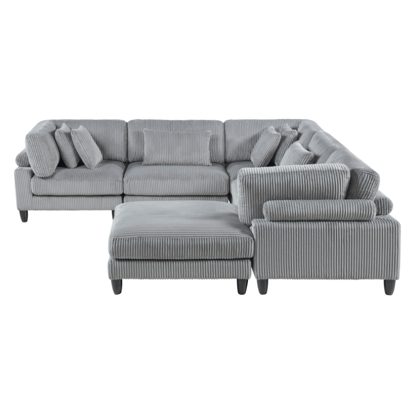 5-Piece Sectional Sofa with Ottoman