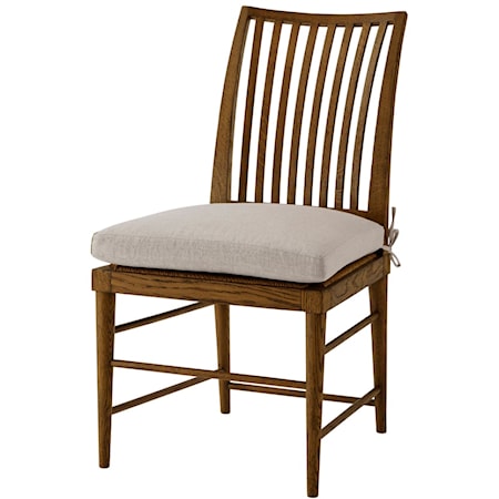 Transitional Slatted Side Chair