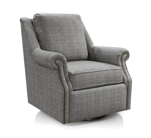 Traditional Swivel Glider Chair with Nailhead Trim