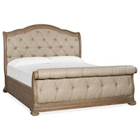 Traditional King Upholstered Sleigh Bed