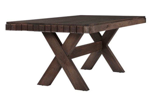 Casual Farmhouse 96" Rectangular Dining Table with Trestle Base