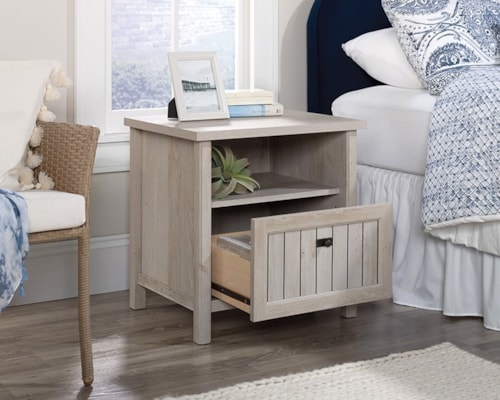 Cottage 1-Drawer Nightstand with Open Shelf