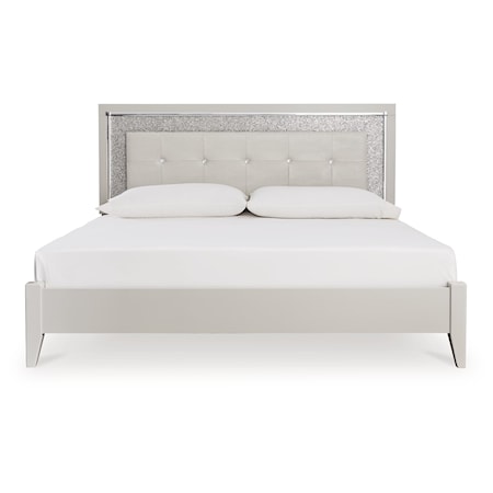 King Upholstered Panel Bed