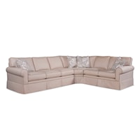 Transitional 3-Piece Sectional Sofa with Rolled Arms