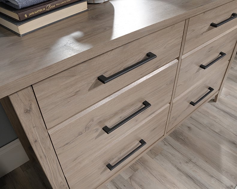 Sauder Summit Station 425109 Contemporary SixDrawer Dresser with Easy