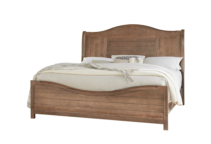 Cool Farmhouse King Sleigh Bed by Vaughan Bassett at Zak's Home