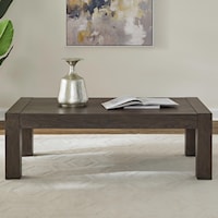 Contemporary Rectangular Cocktail Table with Block-Style Legs