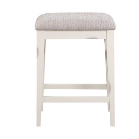 Rustic Upholstered Counter-Height Backless Barstool