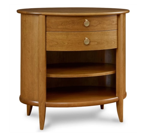 Mid-Century Modern Oval Nightstand