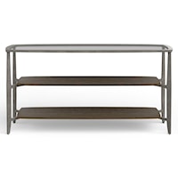 Transitional Rectangular Sofa Table with Open Display Shelves