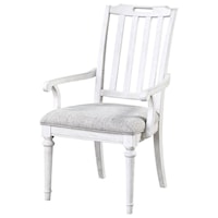 Farmhouse Dining Arm Chair with Upholstered Seat