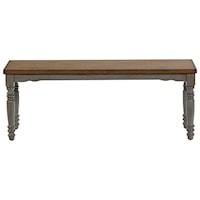 Shabby Chic Dining Bench with Wood Seat