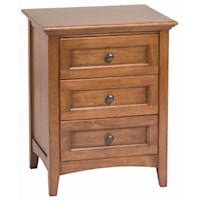 Transitional 3-Drawer Nightstand with Adjustable Drawer Glides