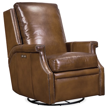 Power Swivel Glider Leather Recliner