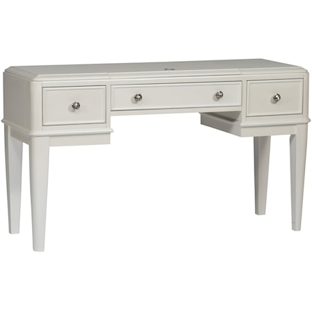 Glam 3-Drawer Vanity Desk with Crystal Knob Hardware