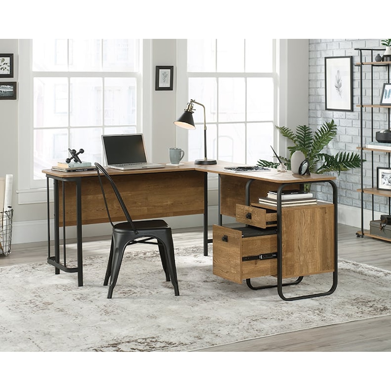 Sauder Station House L-Shaped Computer Desk