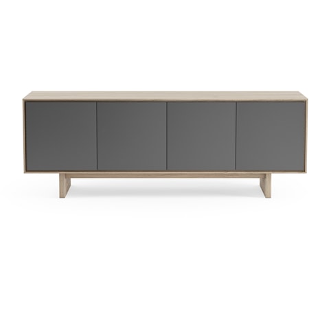 Contemporary 4-Door Media Console with Soundbar Shelf