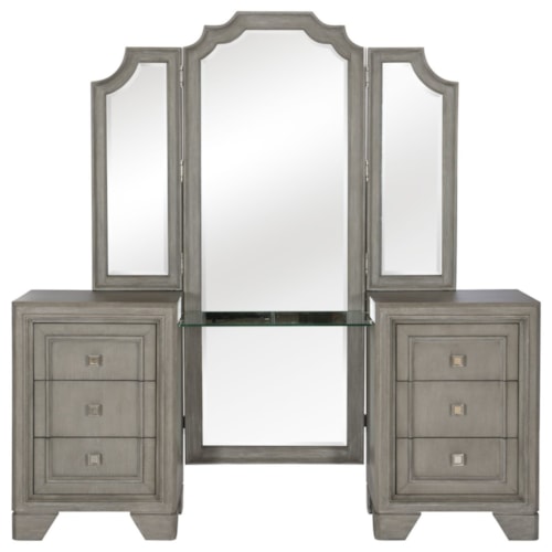 Transitional Vanity Dresser with Mirror