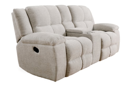 Casual Manual Reclining Console Loveseat with Hidden Cupholders