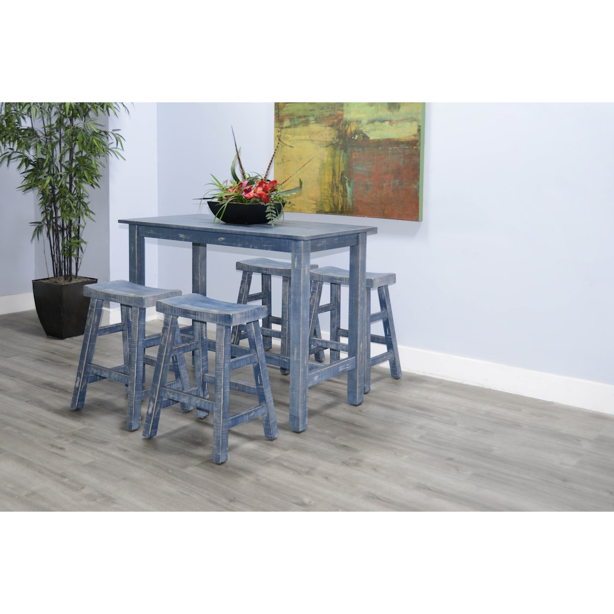 Sunny Designs Marina Magohany Wood Counter-Height Dining Table
