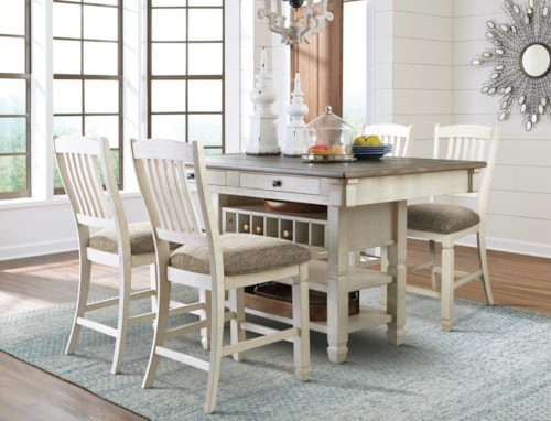 Counter Height Dining Table With 4 Barstools
