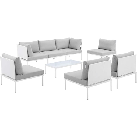 Outdoor 8-Piece Aluminum Sectional Sofa Set