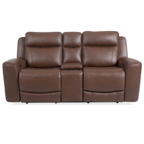 Casual Power Reclining Console Loveseat with Power Headrests
