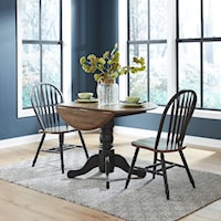 Transitional 3-Piece Dining Set With Drop Leaves