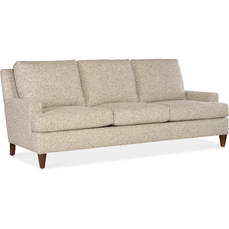 Transitional Stationary Sofa with Wood Legs