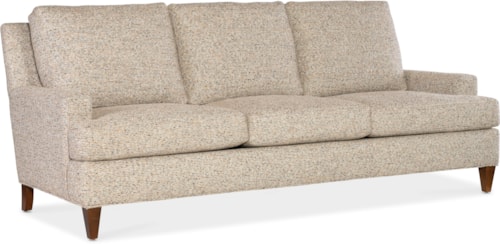 Transitional Stationary Sofa with Wood Legs