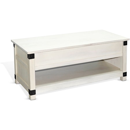 Contemporary Farmhouse Cocktail Table with Lift-Top