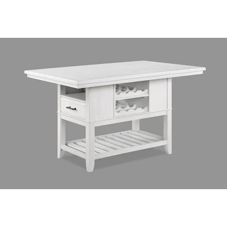 Wendy Farmhouse Counter Height Table with Wine Bottle Storage