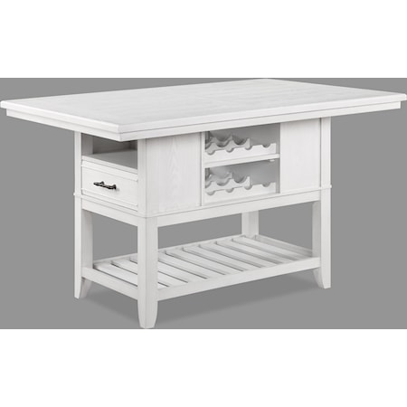 Wendy Farmhouse Counter Height Table with Wine Bottle Storage
